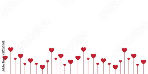 red heart border on white background vector illustration EPS10