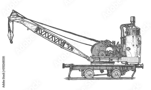 Vintage steam crane