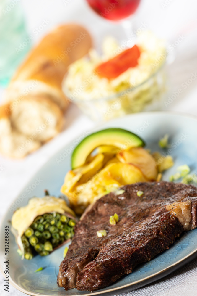 grilled steak with potato gratin grilled steak with potato gratin