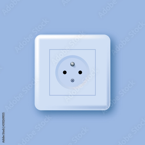 EU Wall Socket, Socket Switch Plug Base, European Style Plug Panel, Type E. Power outlet