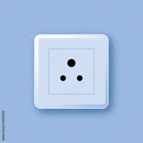 Three circle Holes Wall Socket, Socket Switch Plug Base, English-style South Africa style Hong Kong Style Plug Panel, Type D. Power outlet