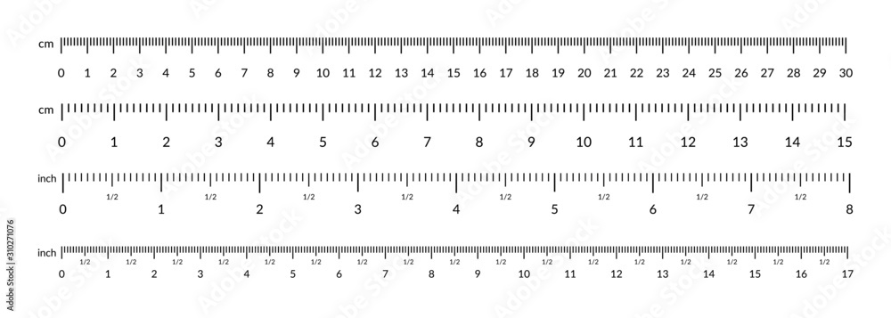 Premium Vector  Measuring rulers. school ruler, metric scale measure  inches measurement centimeter, precision tools length markup. set