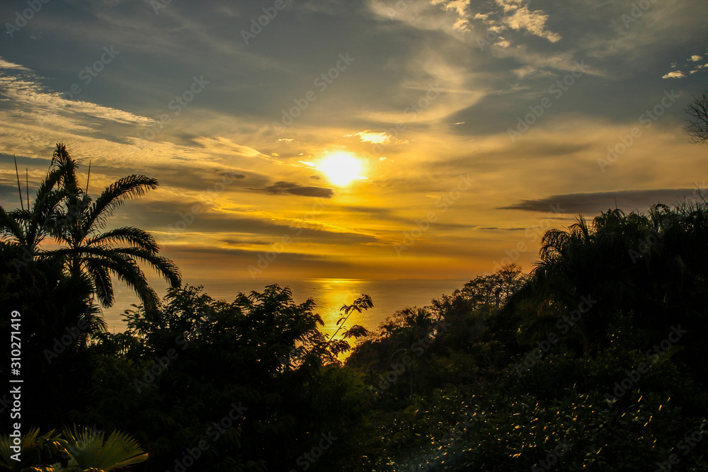 Sunset in the Manuel Antonio National Park. Costa Rica
