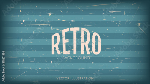 Vector vintage style background. Aqua Menthe color. 70s, 80s, 90s retro graphic. Aged paper design. Grain overlay with old photo effect blackouts around the edges. Grungy wallpaper with text