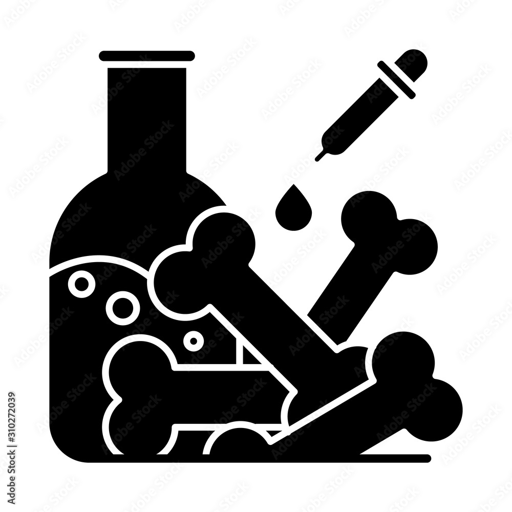 Laboratory analysis glyph icon. Archeological discoveries. Ancient bones. Lab examination. Chemistry study of fossil. Paleontology. Silhouette symbol. Negative space. Vector isolated illustration Laboratory analysis glyph icon. Archeological discoveries. Ancient bones. Lab examination. Chemistry study of fossil. Paleontology. Silhouette symbol. Negative space. Vector isolated illustration