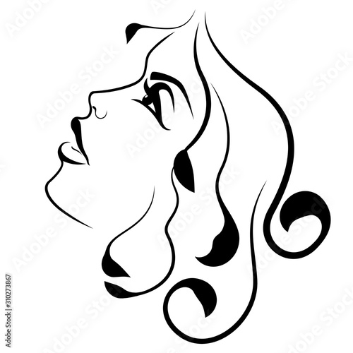 Abstract beautiful and sensual lady with stylized hair