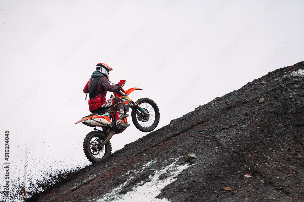 Fototapeta premium Endurо riders in action. Motocross sport.