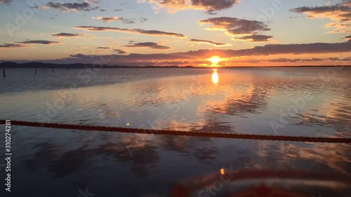 Timelapse Sunset on Lagoon photo