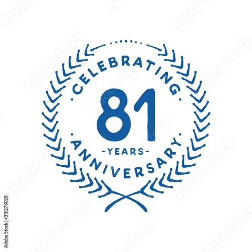 81 years design template. 81st logo. Vector and illustration.