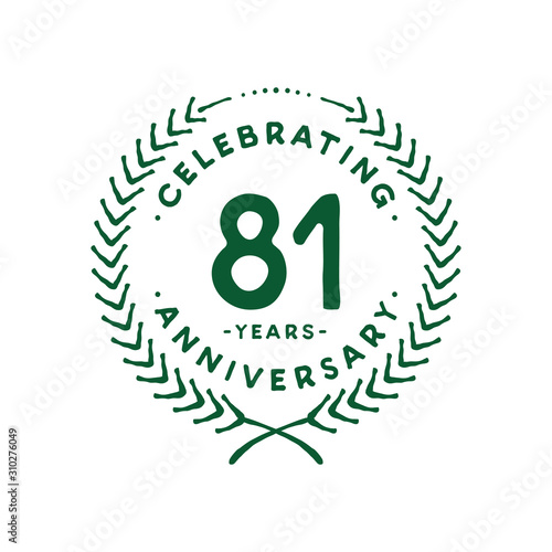 81 years design template. 81st logo. Vector and illustration.