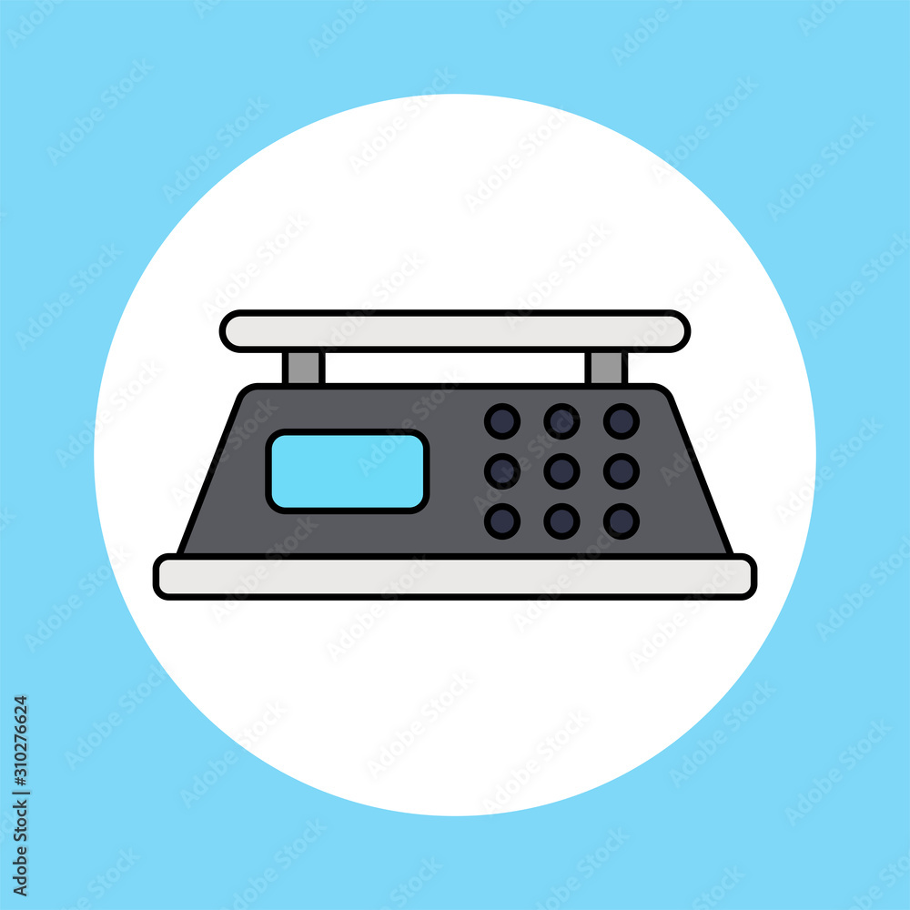 Kitchen scale vector icon sign symbol Kitchen scale vector icon sign symbol