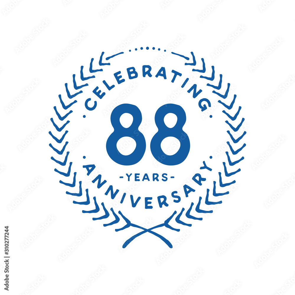 Fototapeta premium 88 years design template. 88th logo. Vector and illustration.