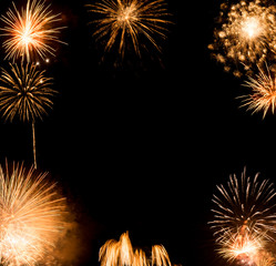 New Year fireworks background, new year wishes