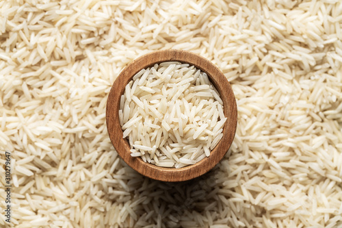 Uncooked indian long rice.