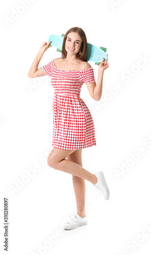 Stylish hipster girl with s...