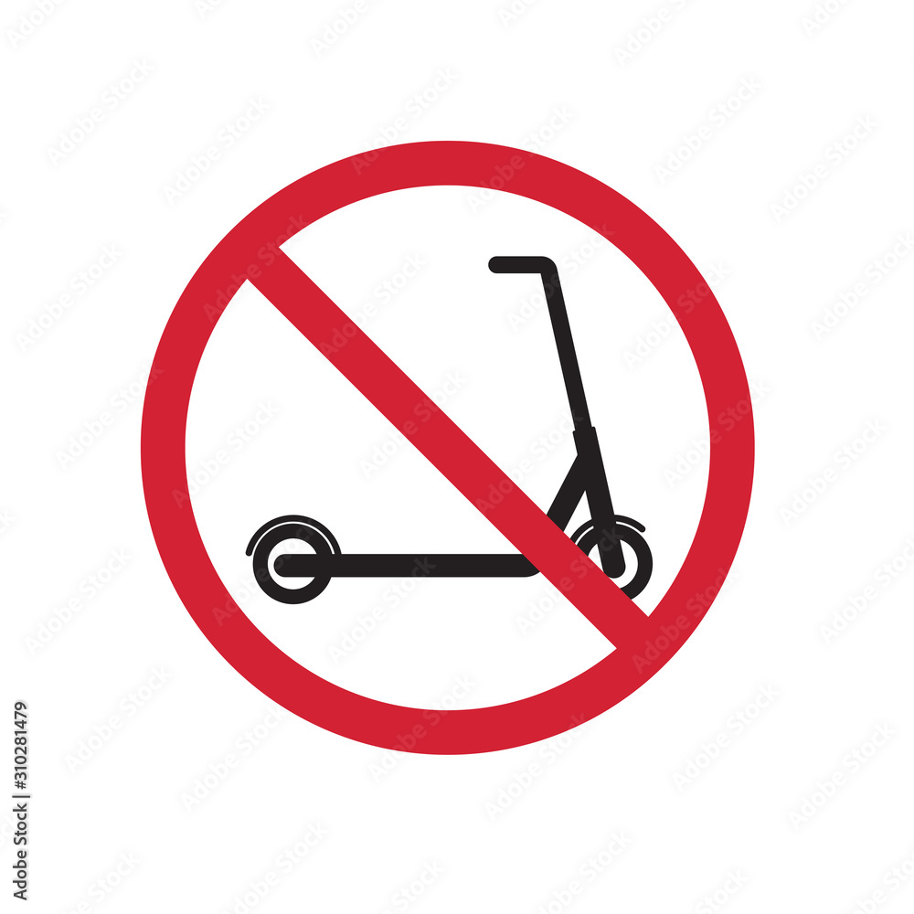 no kick scooter allowed icon- vector illustration no kick scooter allowed icon- vector illustration