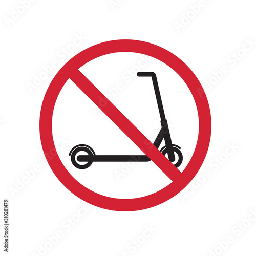 no kick scooter allowed icon- vector illustration