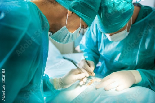 Two Medical surgeons in the operating room