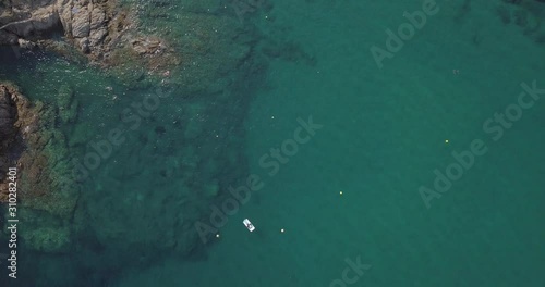 drone flying over a beautiful beach