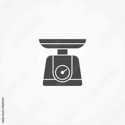 Kitchen scale vector icon sign symbol