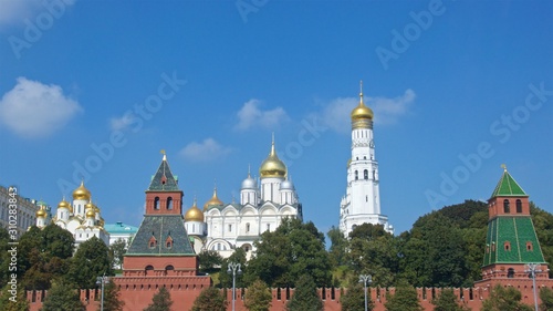 Churches within the walls of the Moscow Kremlin in Moscow, Russia