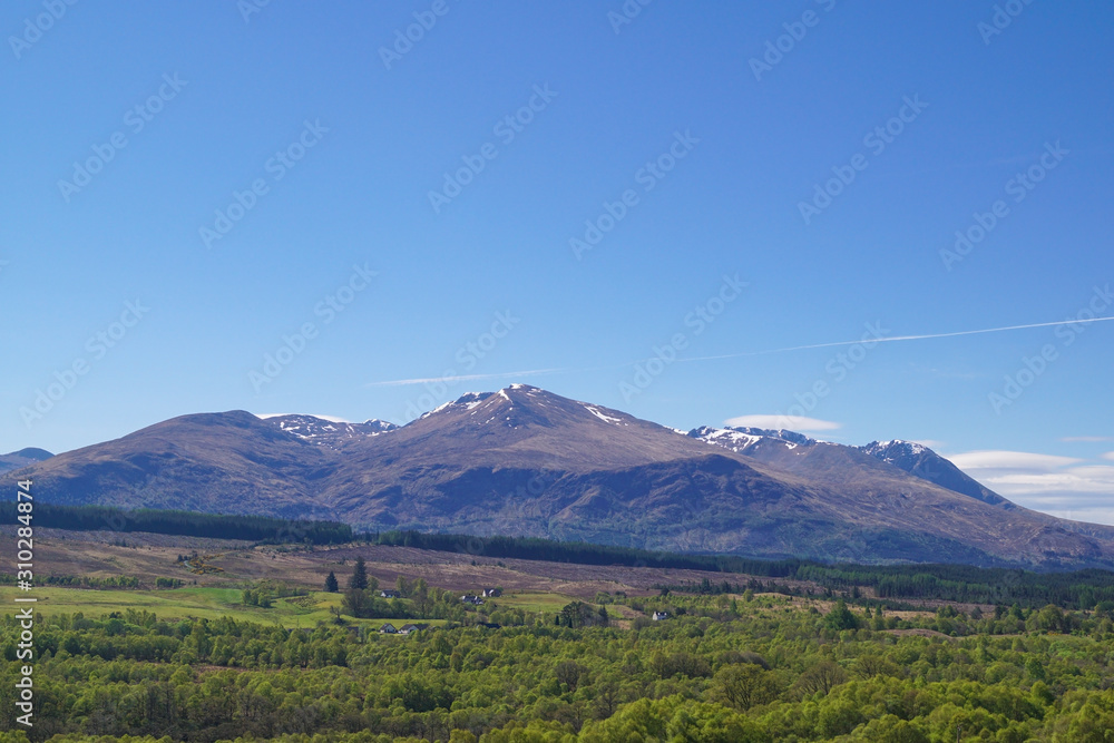 View over the mountains from the Commando Memorial near Spean bridge in Scotland View over the mountains from the Commando Memorial near Spean bridge in Scotland