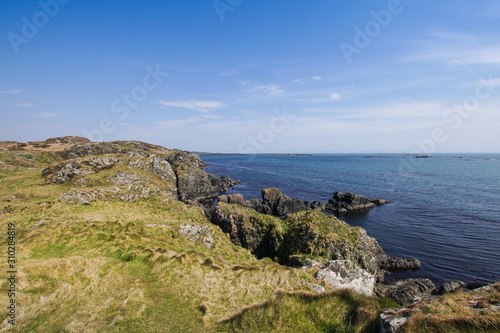 The Atlantic ocean seen from Lagavulin bay on Islay photo