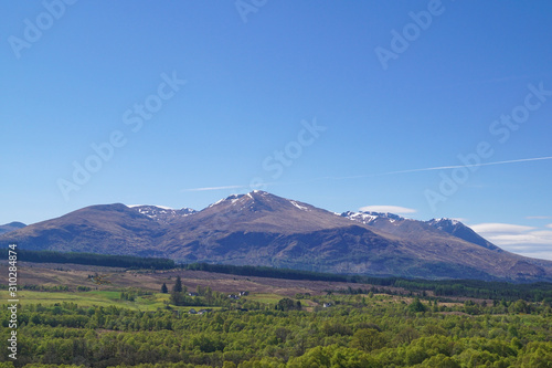 View over the mountains from the Commando Memorial near Spean bridge in Scotland