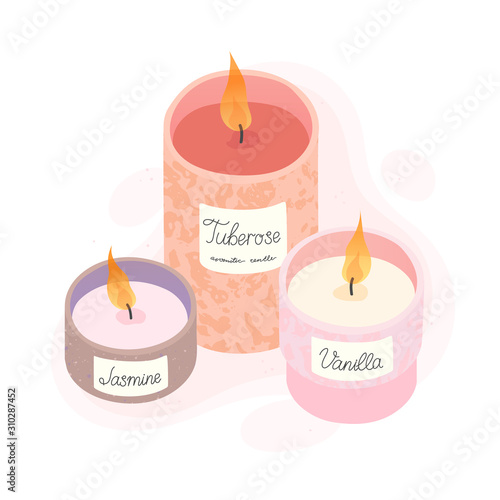 Canvas Print Aromatic candles vector illustration