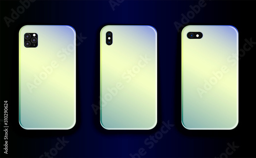 Collection of vector mock up smartphones. Stylish design of smartphone cases ...