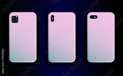 Collection of vector mock up smartphones. Stylish design of smartphone cases ...