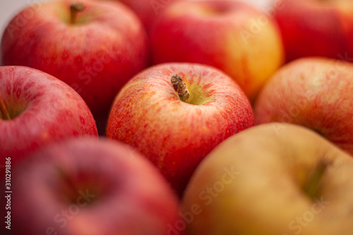 Red apples with yellow 