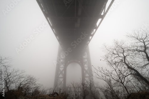 Fog. George Washington bridge in a foggy day