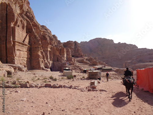 The Petra temple in jordan at summer