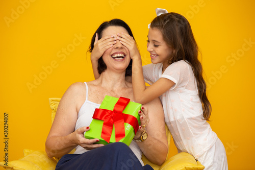 Mothers day with gift box surprise photo