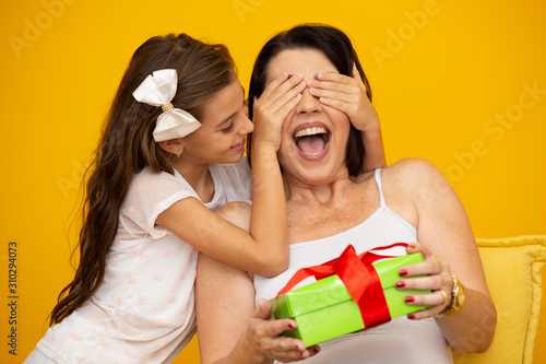 Mothers day with gift box surprise photo