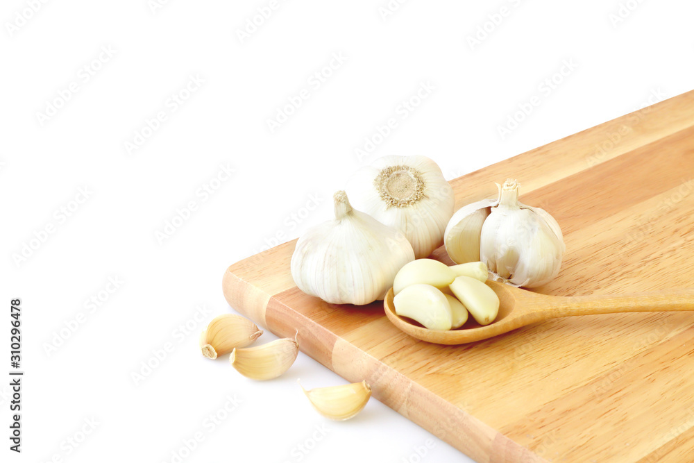 Garlic Cloves and Bulb isolated on white background. Garlic Cloves and Bulb isolated on white background.