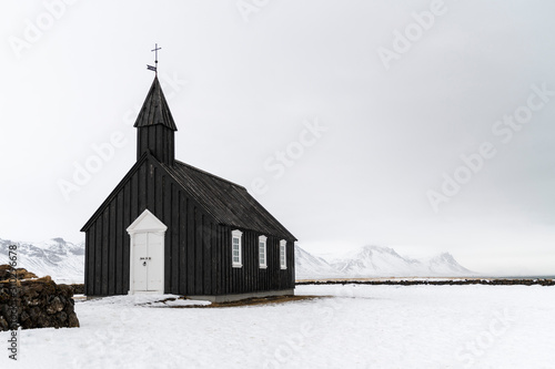 old church in winter