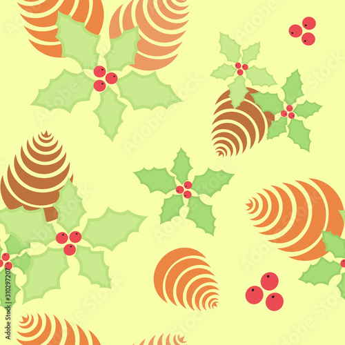 seamless pattern with geometric ornament, Christmas tree . wallpaper, pattern fills, textile, web page ,surface textures
