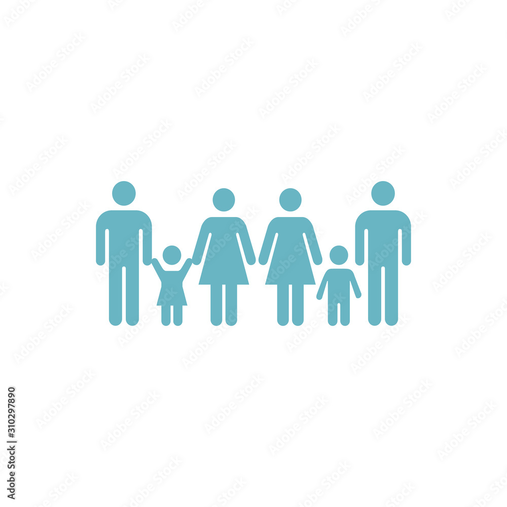 family icon vector isolated on white background