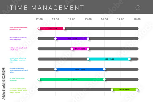 Time management concept. Infographic design template. Vector