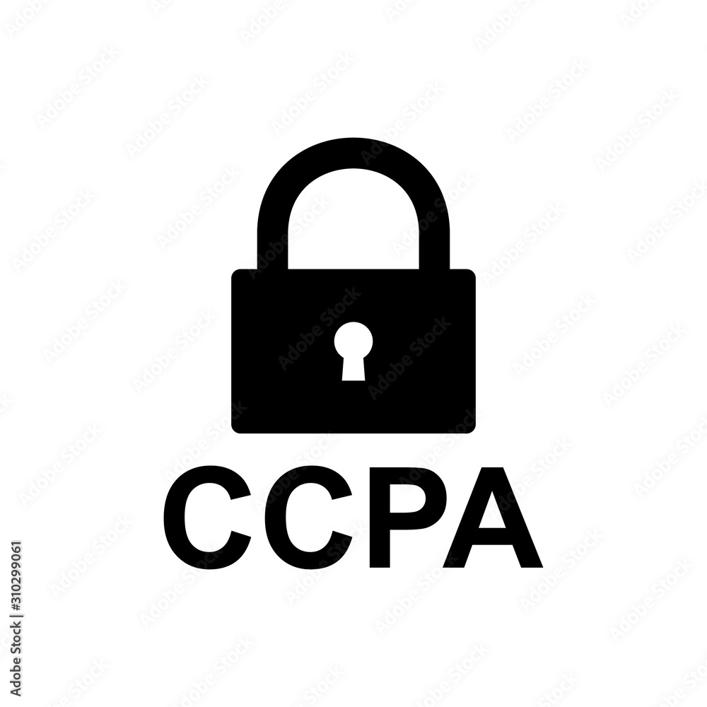 CCPA icon with lock. Vector eps10 CCPA icon with lock. Vector eps10