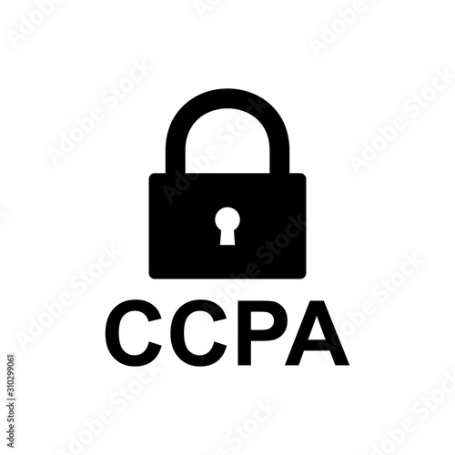 CCPA icon with lock. Vector eps10