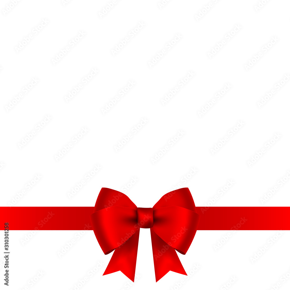 Red bow for gift and greeting card isolated on white Red bow for gift and greeting card isolated on white