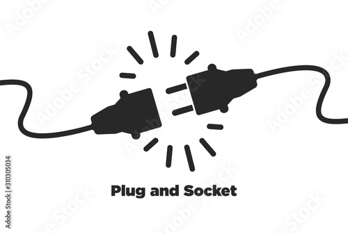 Get connected plug and socket flat icon