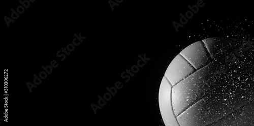 Closeup detail of volleyball ball texture background.