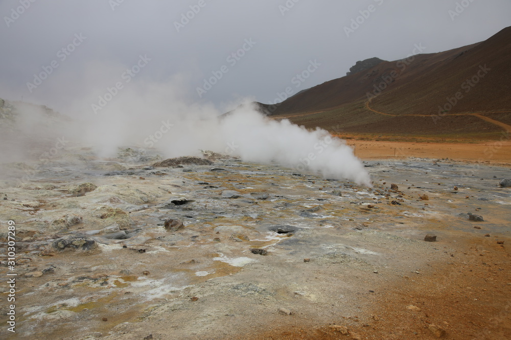 Hverir boiling mud in Iceland