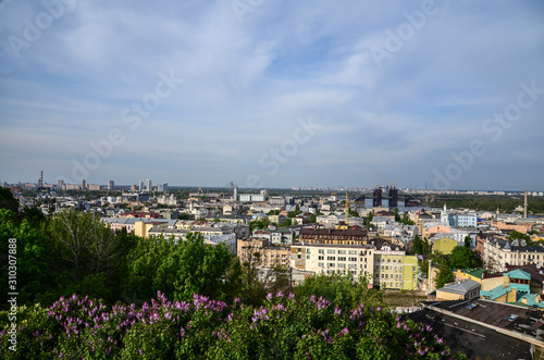 Aerial view of Podol in Kiev, Ukraine