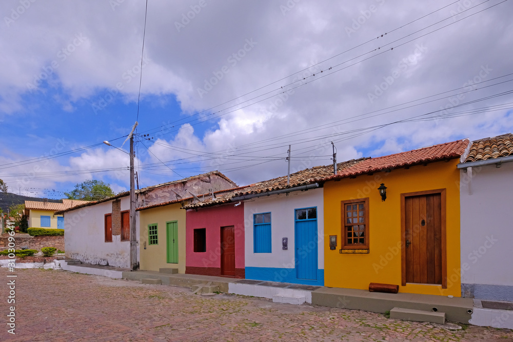 Colorful houses in the streets of Mucuge, Chapada Diamantina, Bahia, Brazil Colorful houses in the streets of Mucuge, Chapada Diamantina, Bahia, Brazil