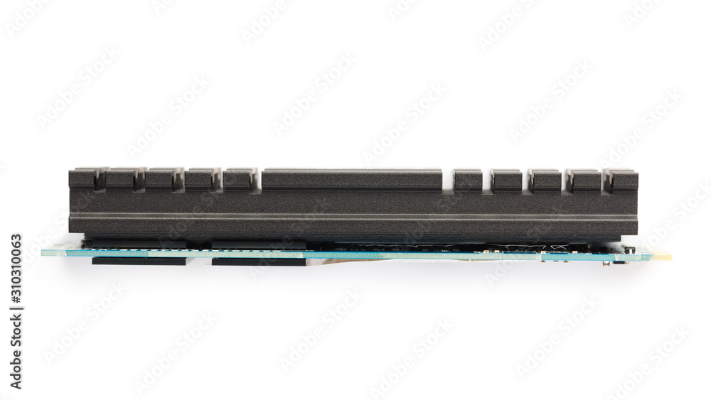 ssd nvme m2 drive with heat sink, isolated on white ssd nvme m2 drive with heat sink, isolated on white